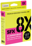 Sufix SFX 8x Carrier Braid - Lo Vis Green - 300 YDS