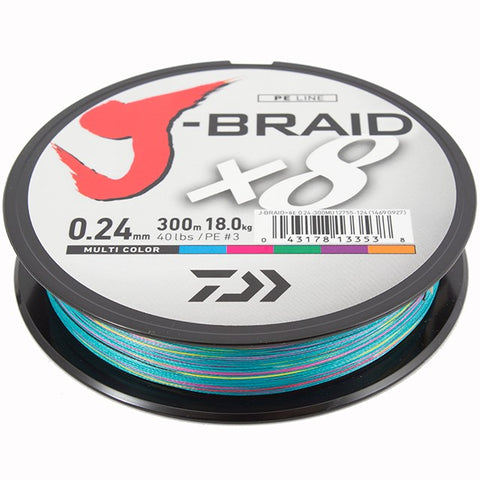 Daiwa J-Braid X8 - Multi Coloured - 300m